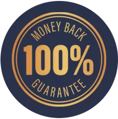 100% money back guarantee badge
